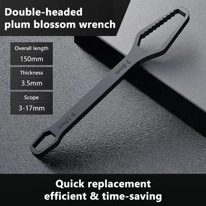 SEAMETAL 3-17mm 8-24mm Universal Torx Wrench Self-tightening Adjustable Glasses Wrench Board Double-head Torx Spanner Hand Tools