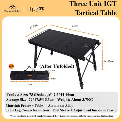 Mountainhiker Folding IGT Camping Lift Table Portable Outdoor Cooking System Multi-Purpose 3-5 Person Table for Camping