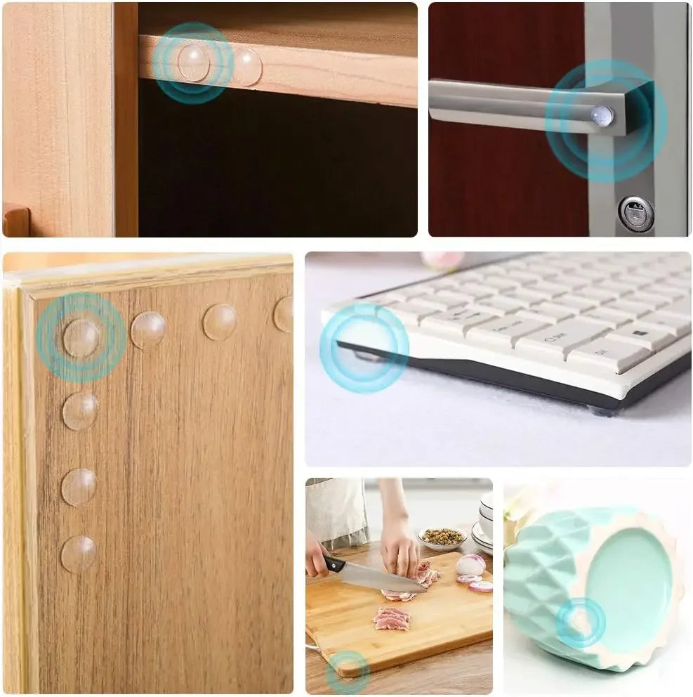 300/100Pcs Self Adhesive Door Stopper Rubber Damper Buffer Cabinet Bumpers Silicone Furniture Pads Cushion Protective Pads