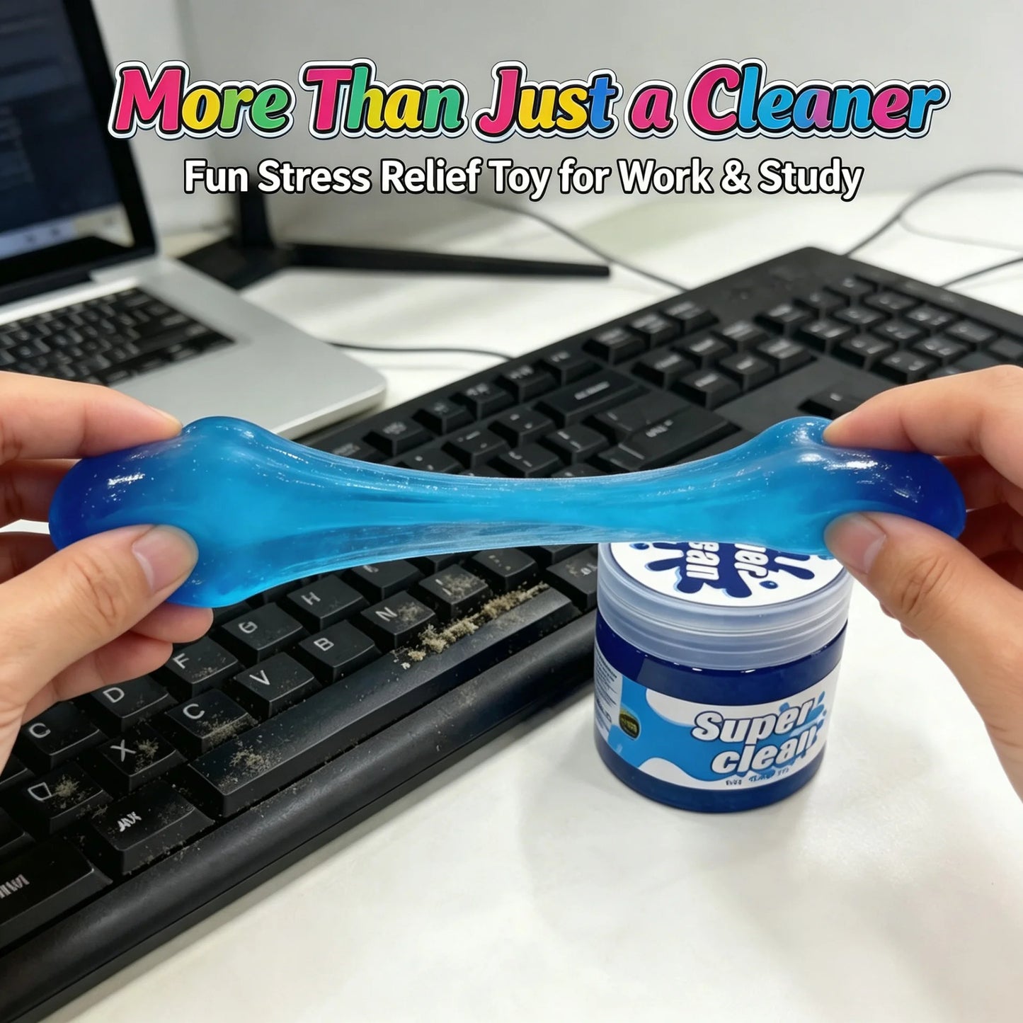 Eco-Friendly Reusable Blue Cleaning Gel, Multi-Purpose Dust Cleaner Gel for Keyboard, Car Vents & Small Gaps