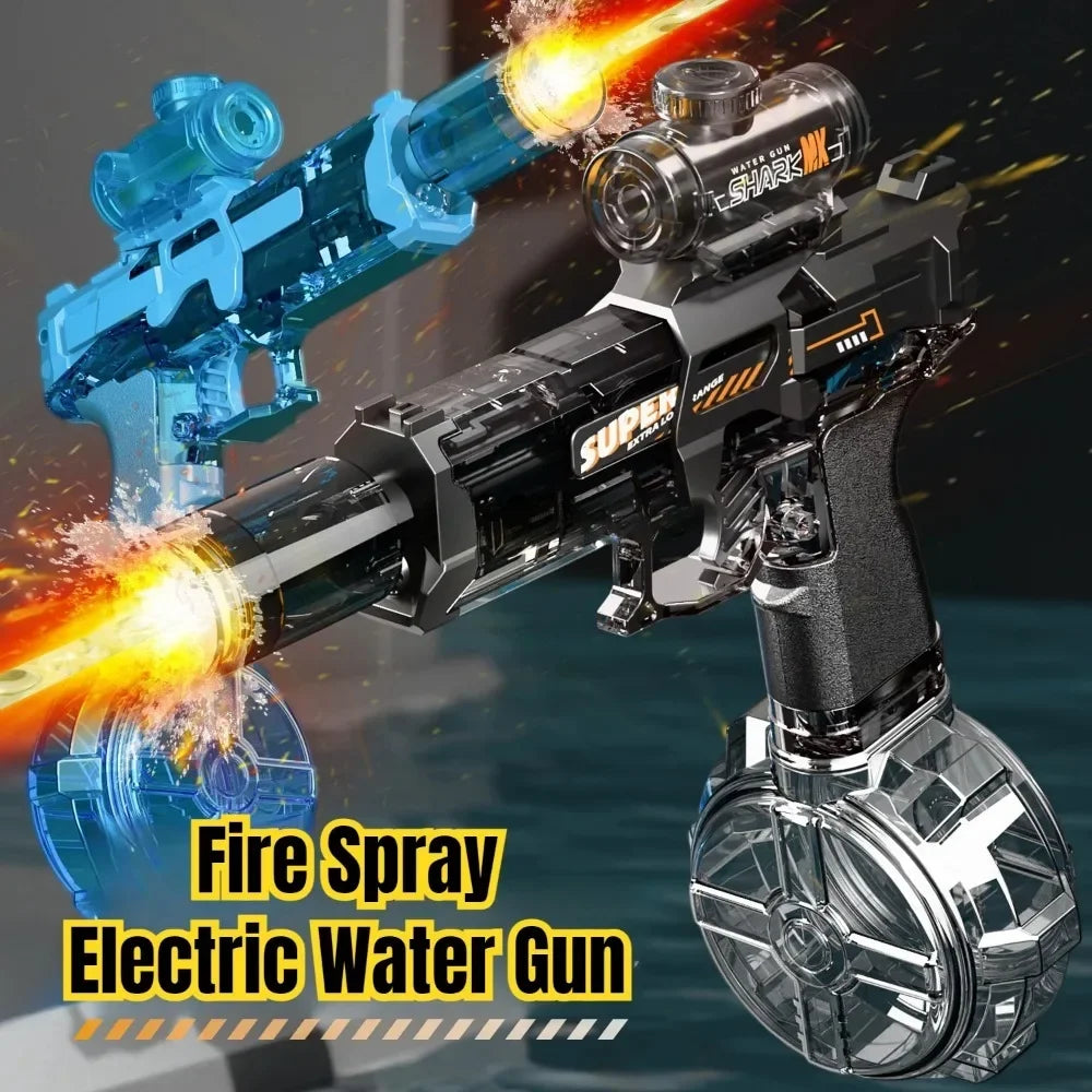 MK3 Electric Water Gun Toy Large-capacity Cool Flash Light Absorbent Water Continuous Shooting Summer Outdoor Beach Toy for Kids