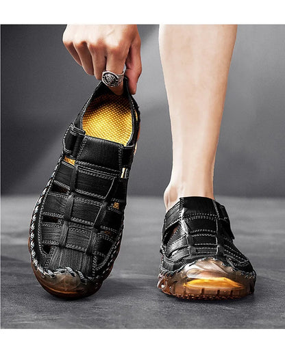 Large Size Summer New Men's Beach Sandals Outdoor Casual Leather Bag Head Wear-resistant Breathable Men's Shoes