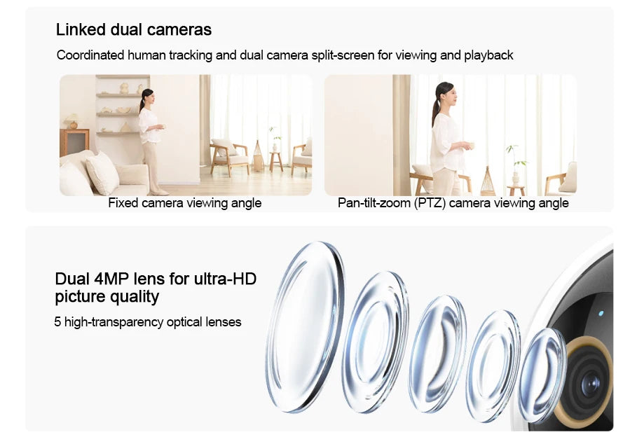 2025 Xiaomi Smart Camera C500 Dual Lens Version 4MP Security Camera 360° AI Detection Full Color Night Vision WiFi 6 Mi Home APP