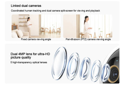 2025 Xiaomi Smart Camera C500 Dual Lens Version 4MP Security Camera 360° AI Detection Full Color Night Vision WiFi 6 Mi Home APP