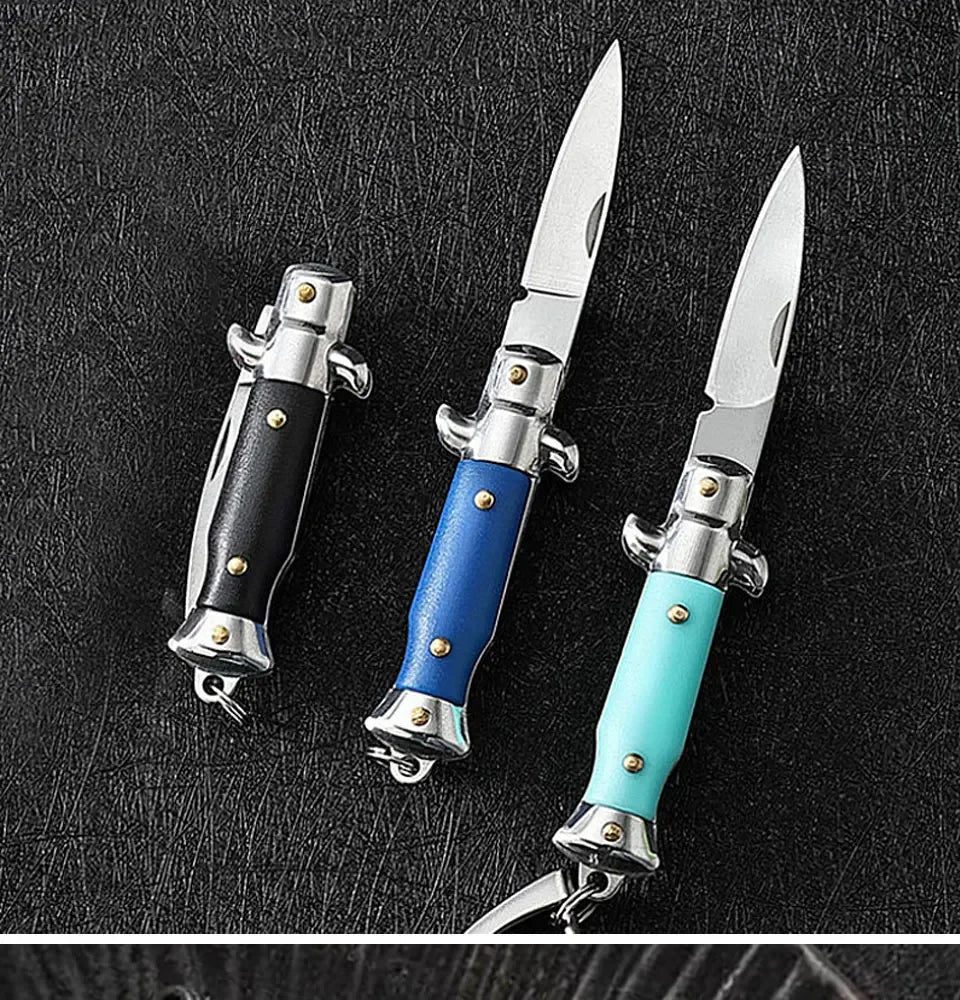 MiniPortable Folding Pocket Knife Multifunction EDC Keychain Pendant Camping Outdoor Survival Blade Cutter Opener Unpacking Tool