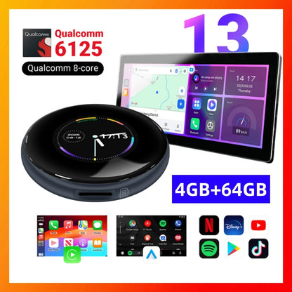 Ai Box 4+64GB 2026 Wireless Android Auto For Apple CarPlay WiFi Plug And Play Adapter Smart AI Box with Youtube Netflix TikTok