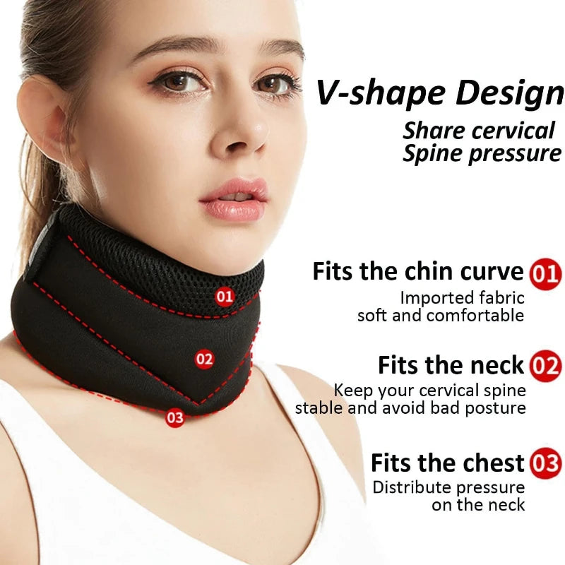 Three-Layer Sponge Neck Support: Breathable, Highly Elastic, Prevents Forward Head Tilt, Relieves Neck