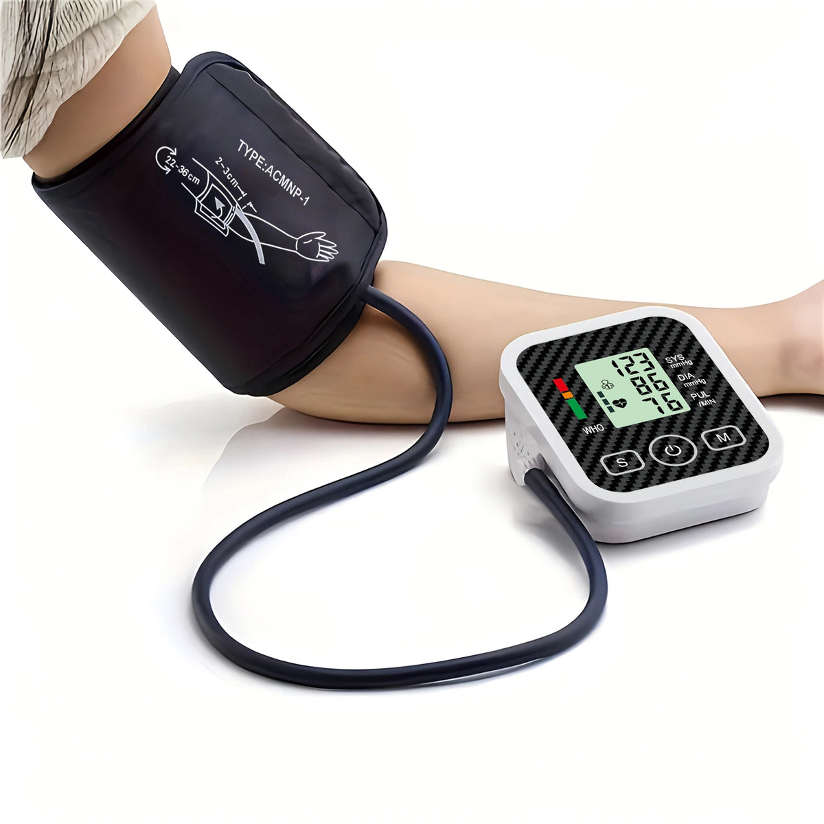 LED Digital Blood Pressure Meter Upper Arm BP Monitor Medical Tonometer Pulse Automatic Sphygmomanometer Use Dry Batterys