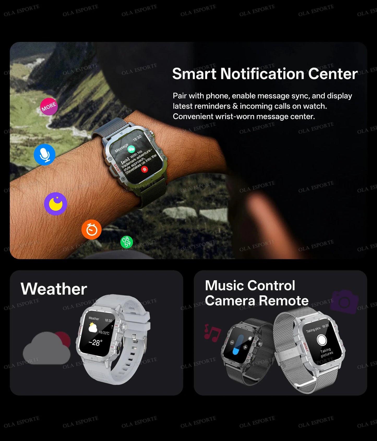2026 New SmartWatch Men Militray Outdoor GPS Sport Watches Heart Rate Sleep Waterproof Smart Watch IOS Android