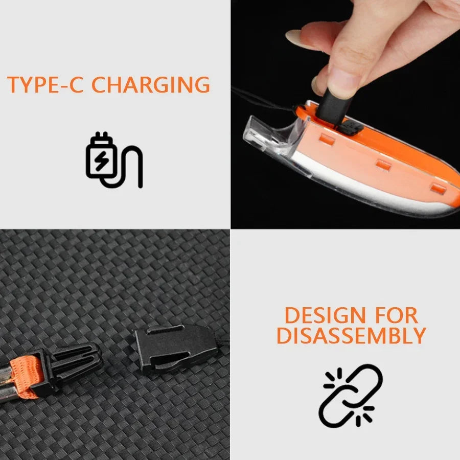 2-in-1 COB Strong Light and Whistle Light Creative Shape Key Chain Pendant Portable Led Flashlight Handheld Keychain Lamp