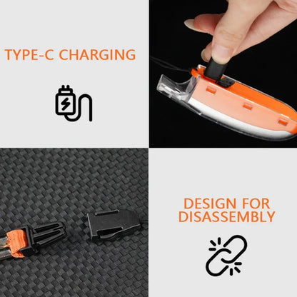 2-in-1 COB Strong Light and Whistle Light Creative Shape Key Chain Pendant Portable Led Flashlight Handheld Keychain Lamp