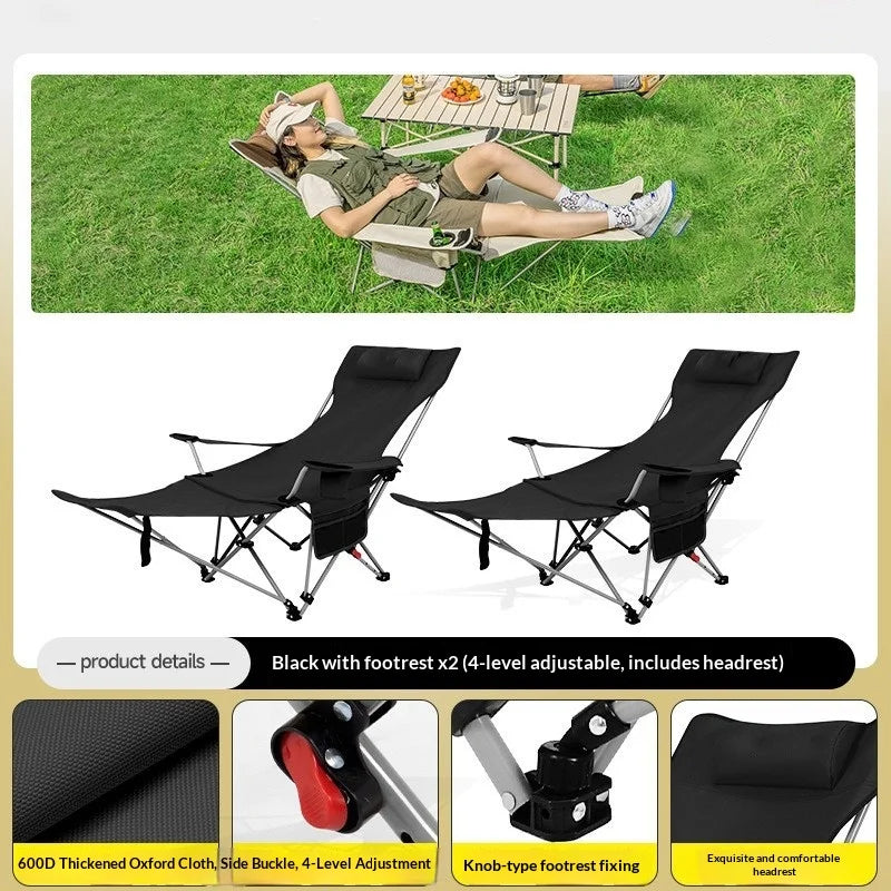 Portable Folding Beach Chair Lightweight Adjustable Reclining Sun Lounger Camping Picnic Travel Outdoor Portable Chair Chair
