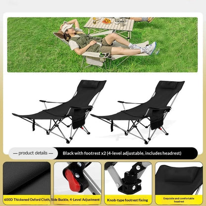 Portable Folding Beach Chair Lightweight Adjustable Reclining Sun Lounger Camping Picnic Travel Outdoor Portable Chair Chair