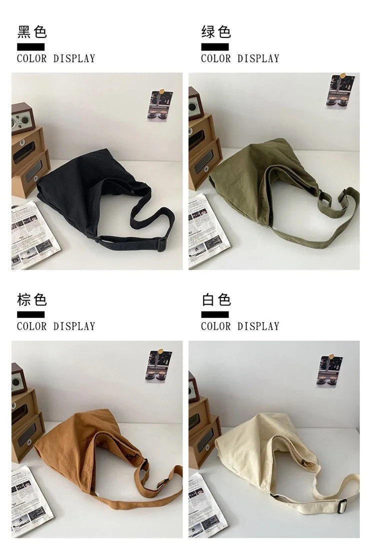 Women's Shoulder Bag Large Capacity Crossbody Bag for Woman 2025 New in Cotton Fashion Korean Female Student School Bag Handbag