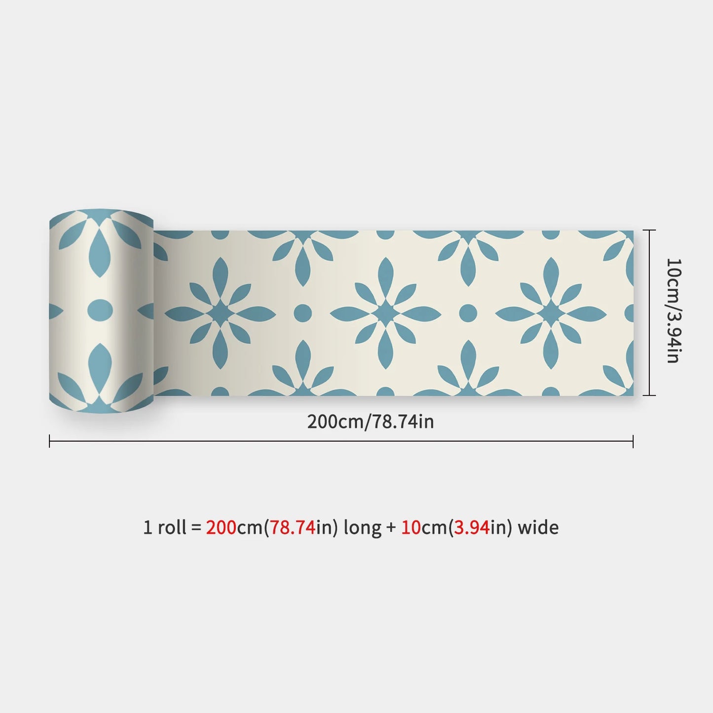 10x200cm Baseboard Sticker Moroccan Mosaic Tile Style Wall Border Sticker DIY Kitchen Bathroom Decoration Waistline Wall Sticker