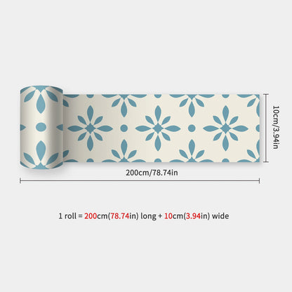 10x200cm Baseboard Sticker Moroccan Mosaic Tile Style Wall Border Sticker DIY Kitchen Bathroom Decoration Waistline Wall Sticker