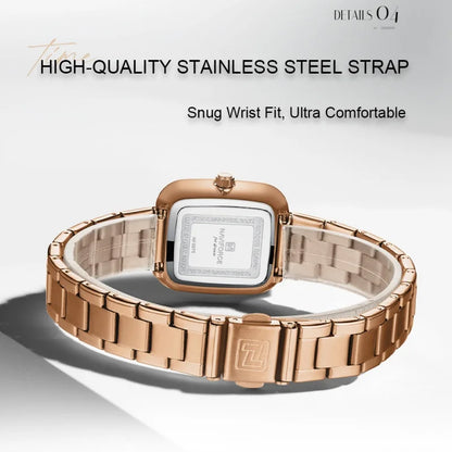 NAVIFORCE Women Quartz Watch Retro Fashion 3ATM Waterproof Stainless Steel High Quality Durable Elegant Daily Ladies Wristwatch