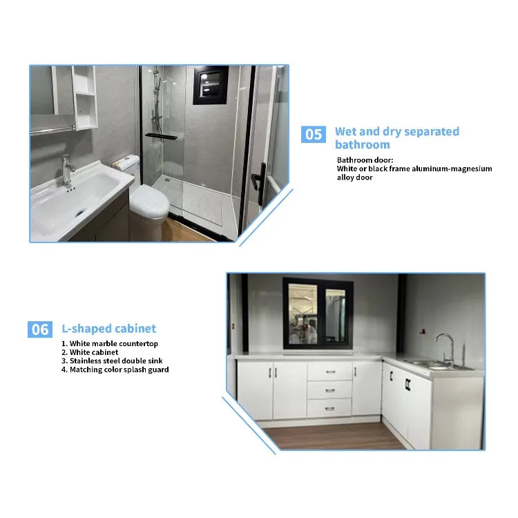Hot Sale 20Ft Expandable Container House Portable Foldable Prefab Home with 1 2 3 Bedroom