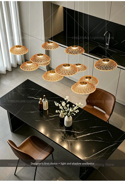 Modern Restaurant Pendant Lamp for Villa Dining Table Bar Kitchen Island Hanging Light for LED Glass Dining Room Chandelier