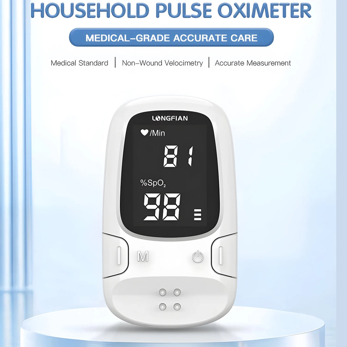 Portable Fingertip Oximeter Heart Rate Meter Pulse Blood Oxygen Saturation OLED Screen Digital Tube Practical Monitor