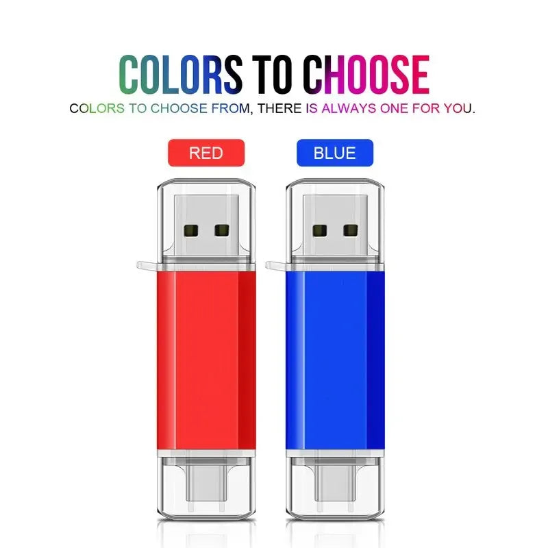 NOWY Pendrive OTG 2 w 1 typu C 128 GB 64 GB Szybki dysk flash USB OTG Pendrive 64 GB 128 GB Dyski flash USB OTG 2 w 1 typu C