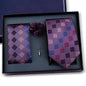 Elegant Ties For Men Classic Paisly Neck Tie Pocket Square Brooch Set With Gift Box Mens Business Wedding Suit Accessories