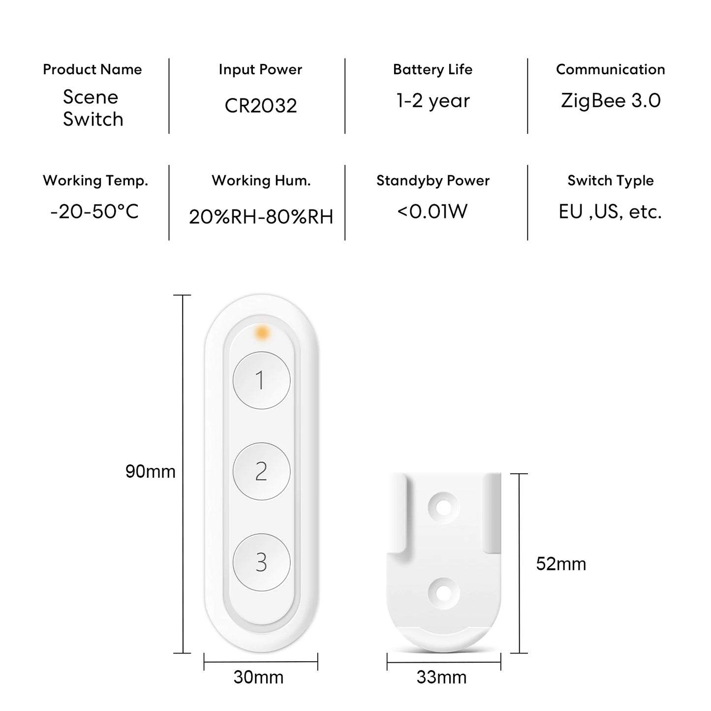 RiooCubee Zigbee EU Multi-Button Scene Switch Tuya Smart Life App Remote Control Smart Home Scene Linkage Control Home Assistant