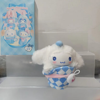 Sanrio Family Fox Island & Blue Flutter Series Vinyl Plush Blind Box Cute Cartoon Hello Kitty Kuromi Pendants Girl Bag Toy Gifts