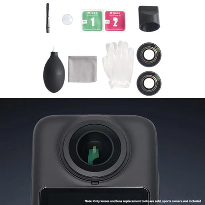 Replacement Kit for DJI Osmo 360 Accessories, Optical Glass with Aluminum Alloy Ring + Assembly & Disassembly Tool, Camera Lens