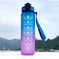 Gradient Color 1000ml Plastic Water Bottle with Straw Leak-Proof Sports Water Bottle for Outdoor Travel Fitness Cycling