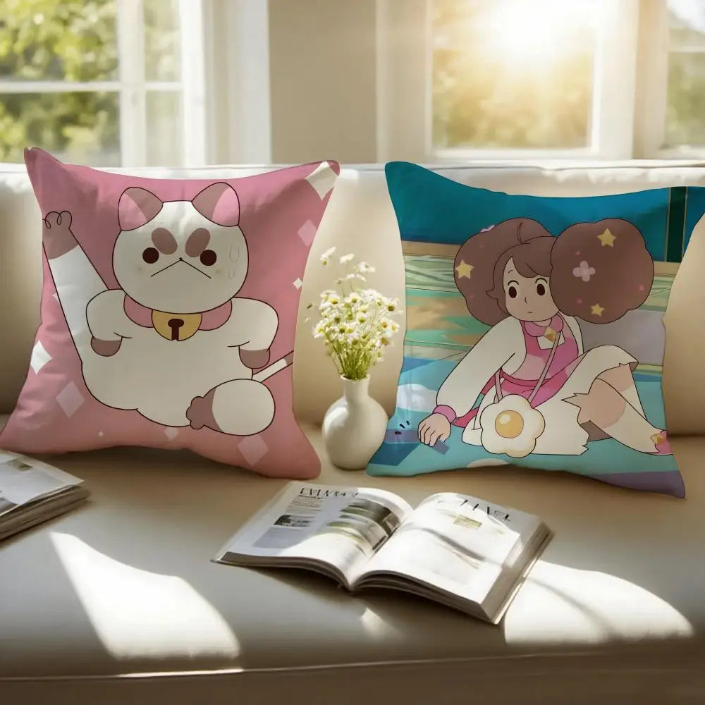 Bee And P-PuppyCat Anime Pillow Case Cushion Cover Soft & Easy-Wash Pillow Case – Versatile For Couch, Bed, Travel And Office