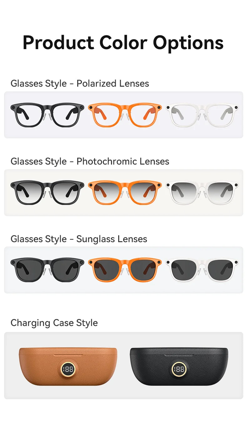 2026New AI Smart Glasses Minimalist Premium Bluetooth Calling Real-time Translation/4K Video Ultra-light TR90 Compatible Eyewear