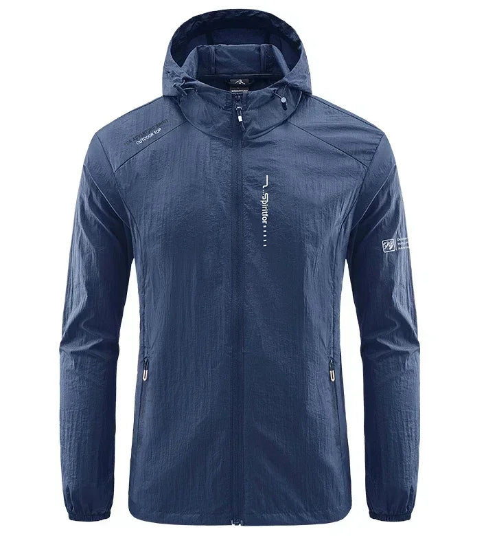 UPF50+ Summer Outdoor Quick Dry Sun-Protective Thin Jacket Men Hiking Fishing Cycling Hooded Gym Sport Ultra Light Windbreaker