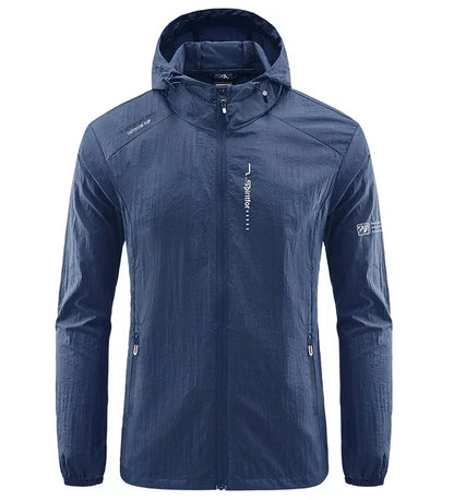 UPF50+ Summer Outdoor Quick Dry Sun-Protective Thin Jacket Men Hiking Fishing Cycling Hooded Gym Sport Ultra Light Windbreaker