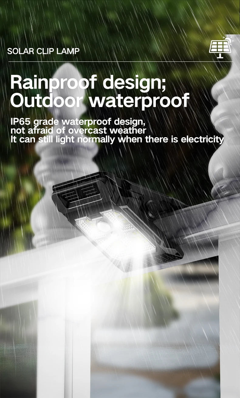 Solar powered courtyard lamp, household garden lighting, human body sensing multifunctional outdoor clip on lawn lamp