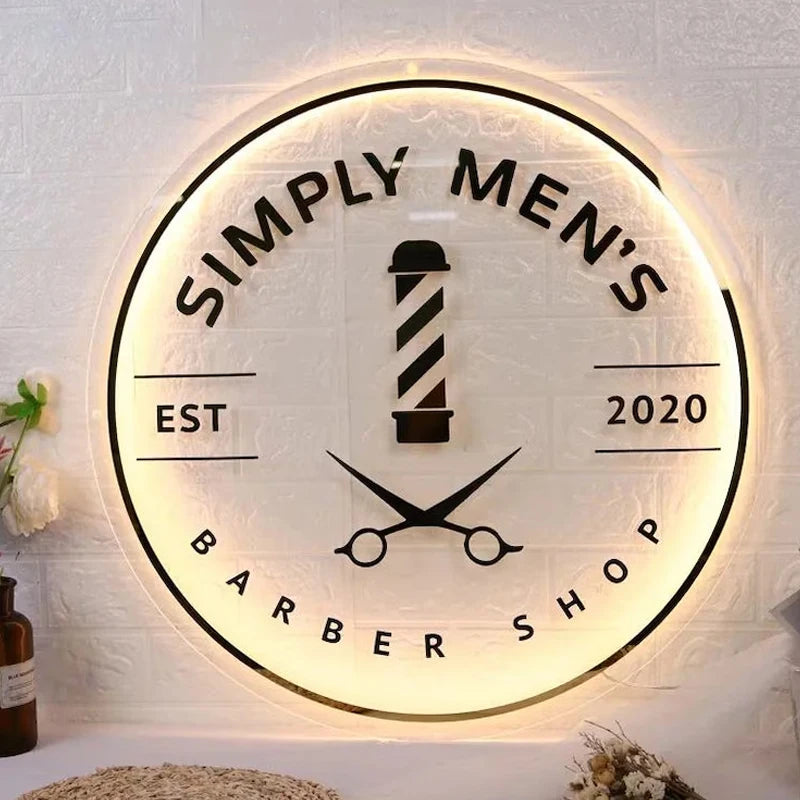 Personalized Business Sign With LED Backlit Floating LED Custom Logo Sign for Beauty Salon ,Office，Spa Illuminated Wall Sign
