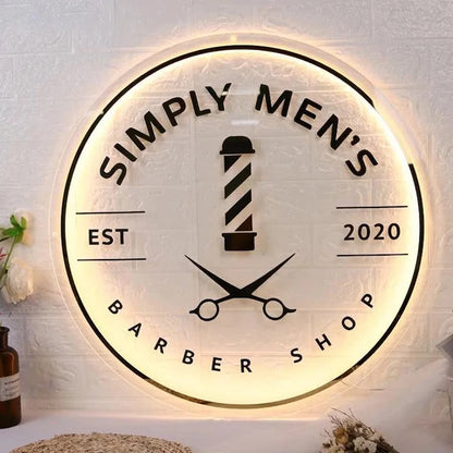 Personalized Business Sign With LED Backlit Floating LED Custom Logo Sign for Beauty Salon ,Office，Spa Illuminated Wall Sign