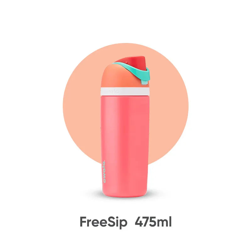 Owala Freesip insulated cup new straw cup stainless steel water cup portable cup 475ml，BPA-Free，16oz
