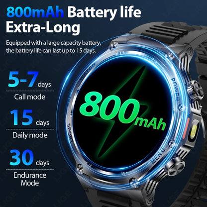 LIGE Nowy Smartwatch Męski 800 mAh Ultra Długa Żywotność Baterii Wodoodporny Zegarek Sportowy Outdoor Połączenia Bluetooth Wojskowy Smartwatch 2025