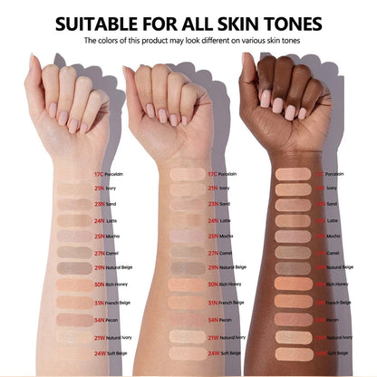 Korean Air Cushion Foundation Natural Moisturizing Coverage 72H Wear Semi-Matte Finish Foundation Women Long-lasting Makeup Base