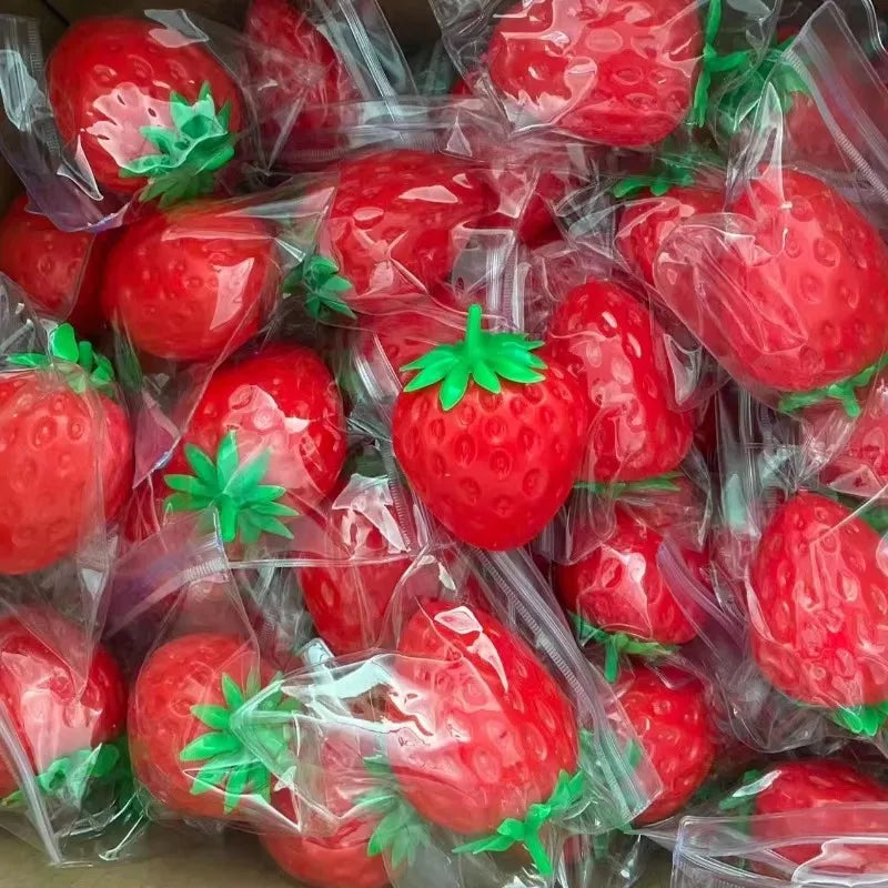 Strawberry Crunchy Squishy Toy, Crispy Sound Stress Ball, Squeeze Fidget Toy, Sensory Decompression Stress Relief Toy