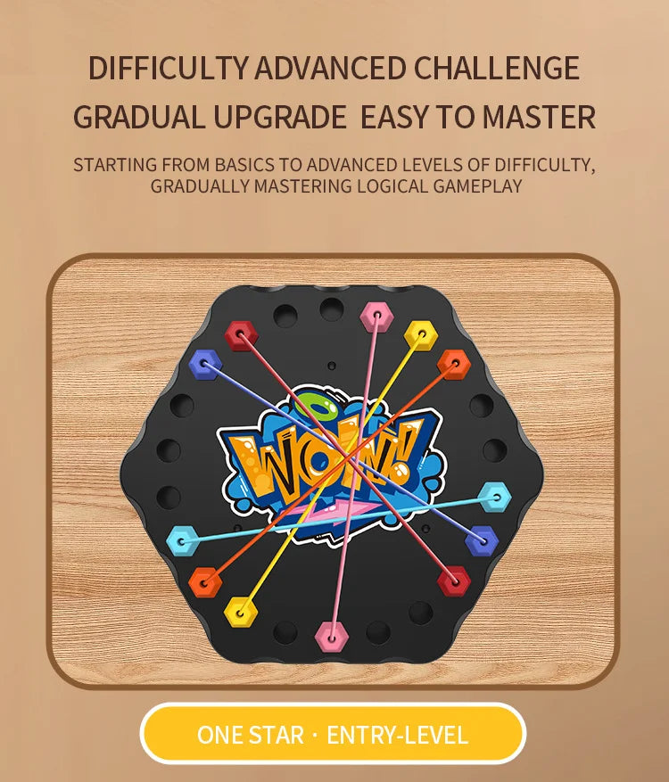 Children Puzzle Board Game Untangle Rope Knots Challenge Social Party Parent-Child Activities Knotted Rope Educational Toy