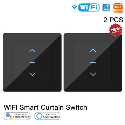 MOES Touch Design WiFi Smart Curtain Switch for Motorized Curtains and Roller Blinds work with Tuya Smart Life App Alexa Google