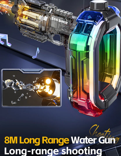 LED Lights Simulated Firing Electric Water Gun Children Large Capacity Automatic Water Blaster Toys for Kids Summer Outdoor Game