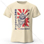 Japanese Foodie Print 100% Cotton T-Shirt, Soft & Breathable Round Neck Short Sleeve Tee, Unisex Cute & Cultural Style