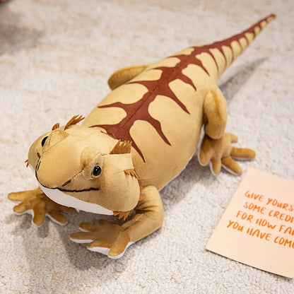 42/54cm Kawaii Long Soft Bearded Dragon Plush Toy Real Life Reptile Lizard Stuffed Animal Cute Room Decor Gift for Boy And Girl