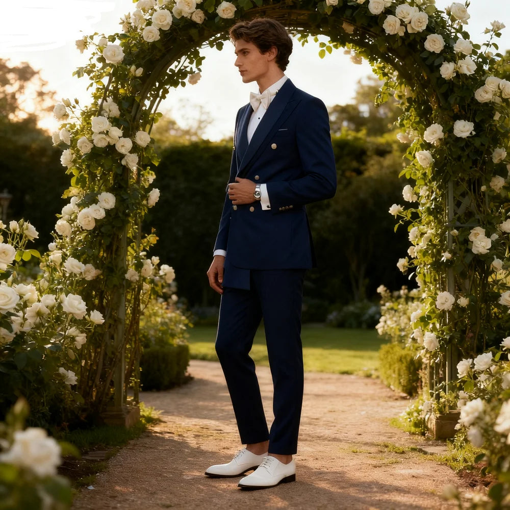 Rose Pink 2-Piece Men's Tuxedo with Spacious Lapel for Wedding Banquet Party Formal Men's Clothing Custom-Made Di