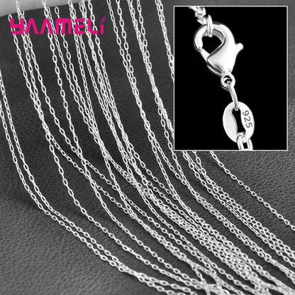 Authentic 5PCS Solid 925 Sterling Silver Jewelry Chains Necklace with Lobster Clasps fit Men Women Pendant 18 Designs 16-30 Inch