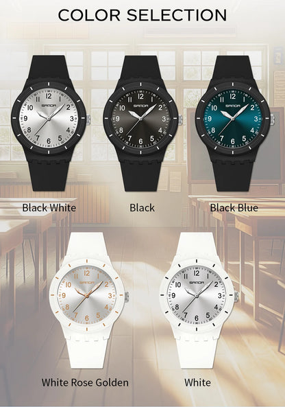 SANDA New Fashion Man Sports Watches Unisex Quartz Watch Simple Waterproof 50M Night Light Men Woman Student Gift Silicone Watch