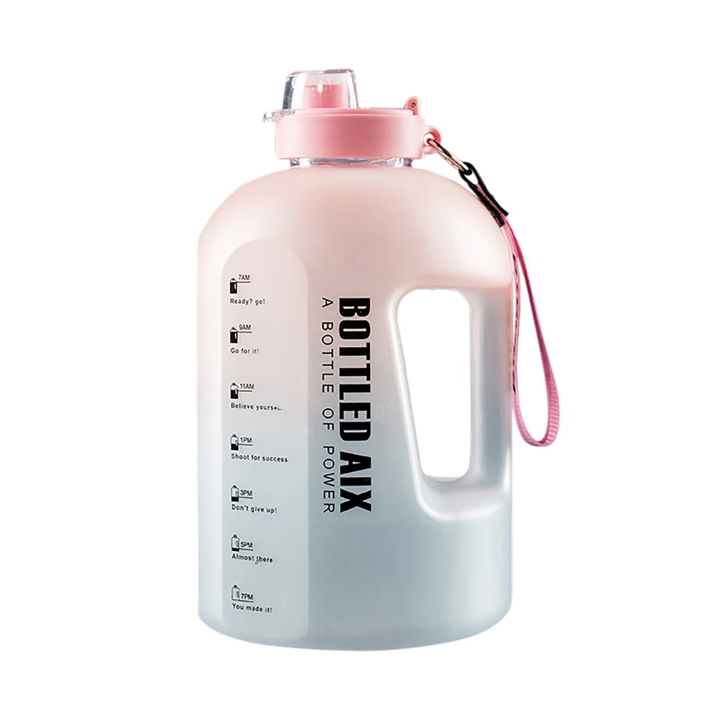 Extra Large Capacity Water Bottle Gradient Color Time Marker Designed Cup